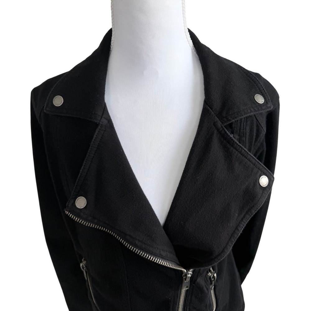 Liverpool Jeans Company Black Knit Moto Jacket Zip Pocket Women's Small - Picture 6 of 9